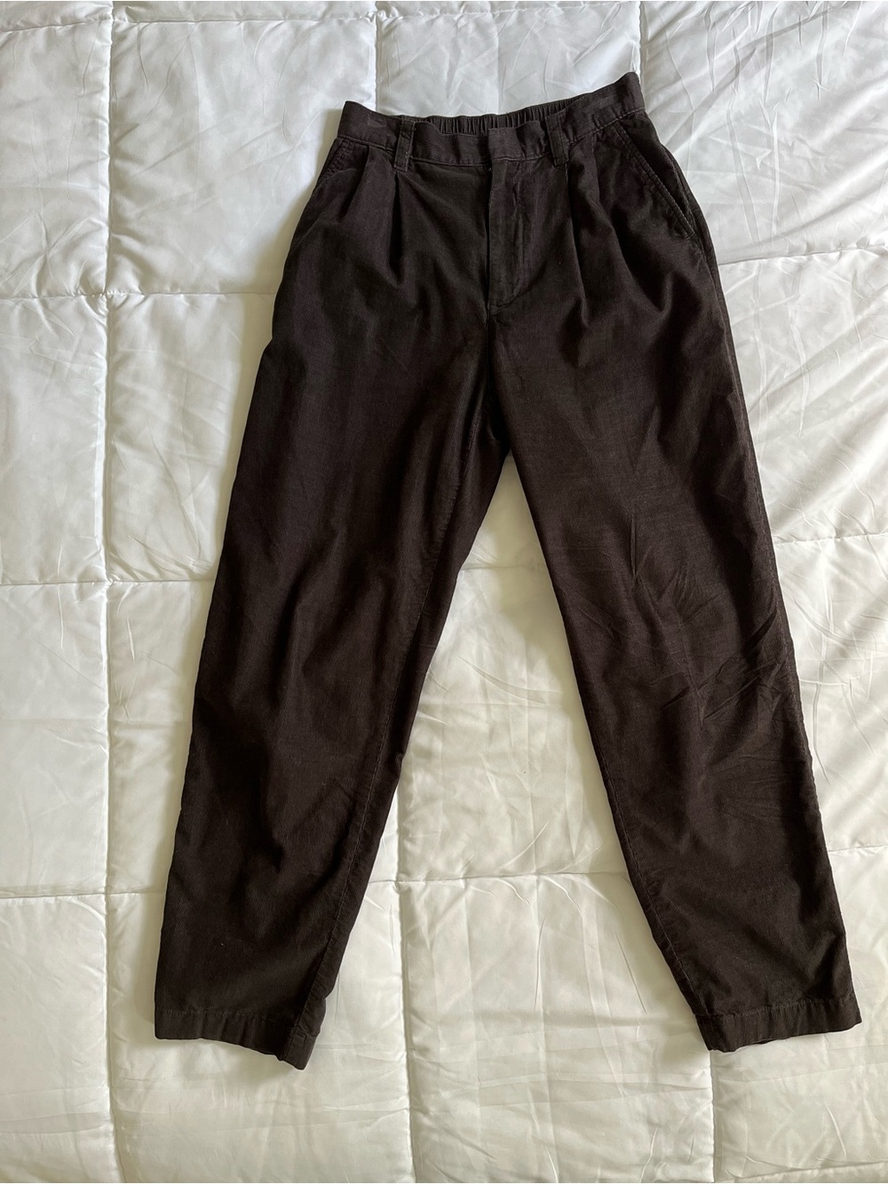 Women’s Gap Brown Slate Grey Corduroy Chino Tapered Leg Pants (Size 0)